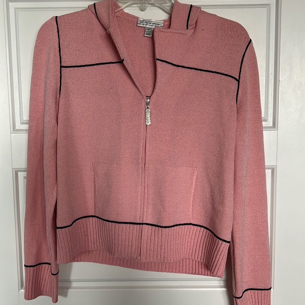 St. John Sport pink zip knit jacket